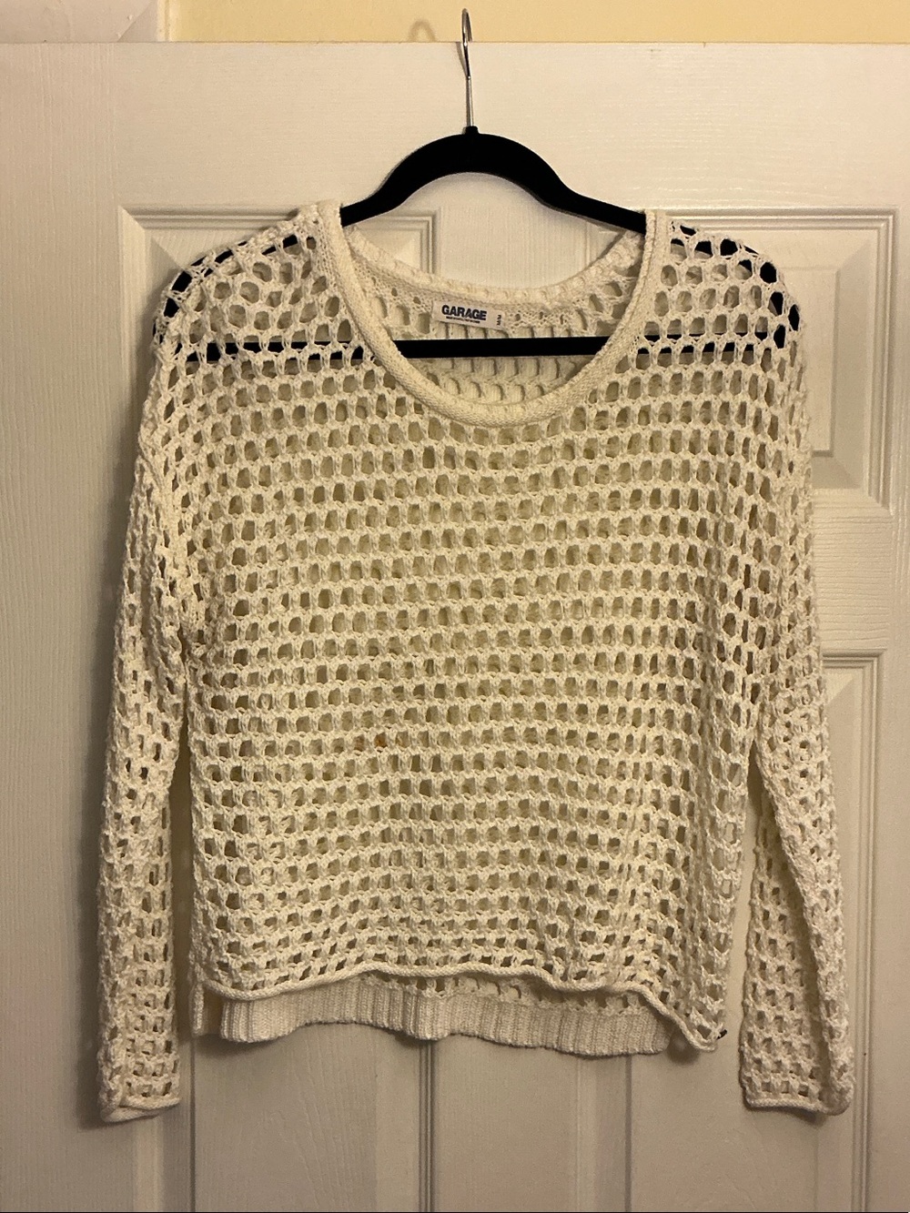 Garage Open Weave Crewneck Sweater - Cream